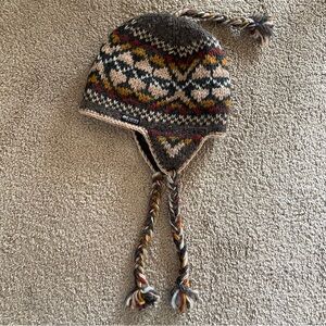 Wool Nordic Design Everest Earflap Knit Hat - Multicolor Pattern Hygge Scandi